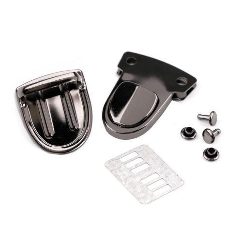 Fém táskazár 30x39 mm nikkel fekete