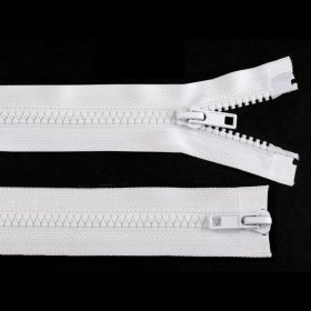   Fogazott cipzár 5 mm bontható 2 futóval 100 cm dzsekibe fehér