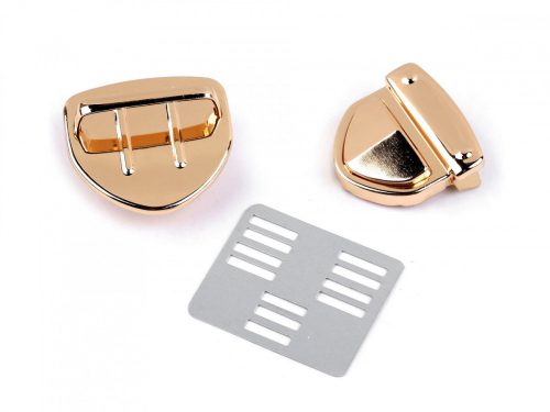 Fém táskazár 45x45 mm arany