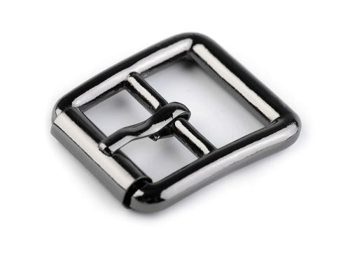 Fém övcsat 20 mm nikkel fekete
