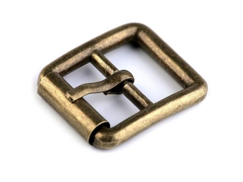 Fém övcsat ósárgaréz 20 mm