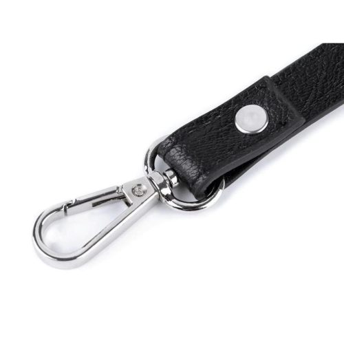 Táskafül karabinerrel 108-124 cm fekete-nikkel