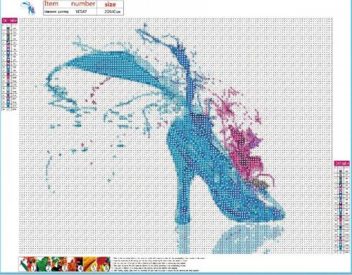 Gyémántszemes kirakó Üveg cipellő 30x40 cm