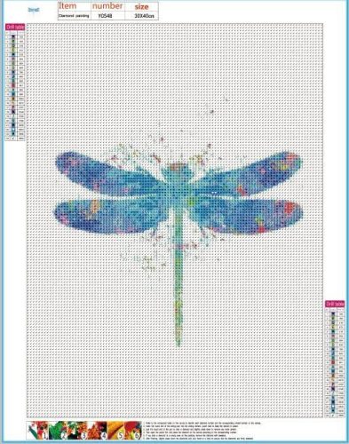 Gyémántszemes kirakó Szitakötő  30x40 cm