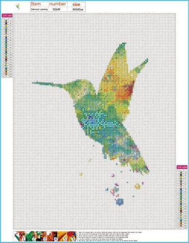 Gyémántszemes kirakó Kolibri 30x40 cm
