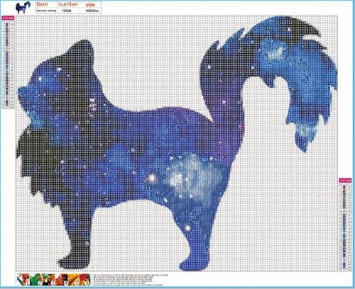 Gyémántszemes kirakó Kék paca cica 40x50 cm