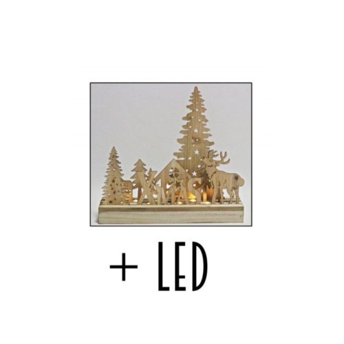 Fa LED-es dekoráció fenyves Xmas 28x30 cm