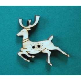 Előre ugró szarvas fagomb 5 db