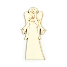 Karácsonyi angyal fafigura, fadísz  