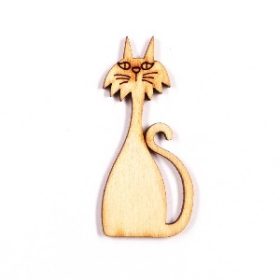 Fekete macska fafigura, fadísz  