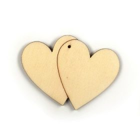 Páros szív fadísz