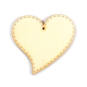 Szív  varrott mintával 