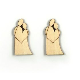 Jegyes pár fafigura, fadísz 2 db
