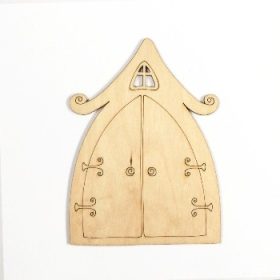 Manó ajtó áttört, fa forma, fadísz