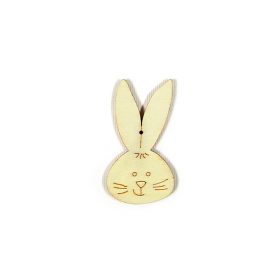 Nyuszifej kicsi fafigura, fadísz  