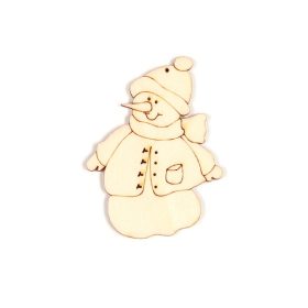 Hóember pocakos fafigura, fadísz