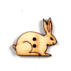 Fekvő nyúl, álló füllel - fagomb 5 db