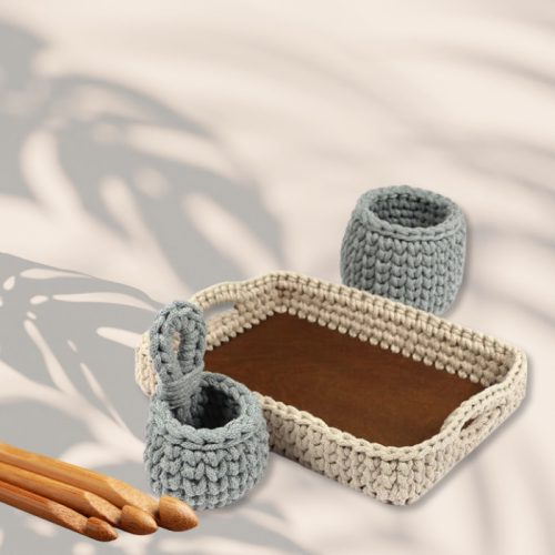 Horgolható fa alap készlet 6 részes