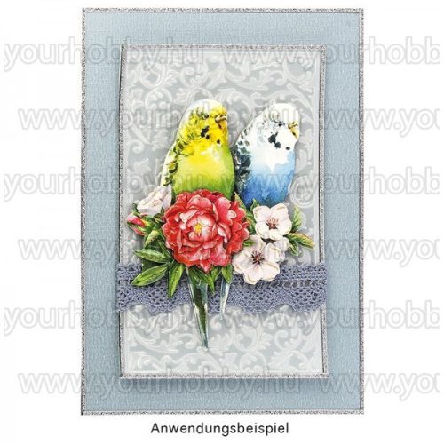 3D motívumok, Törpepapagáj és madarak 10db 7-9 cm