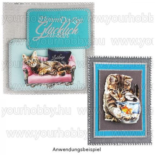 3D motívumok, Aranyos macskák 10db 6,5-9,2 cm