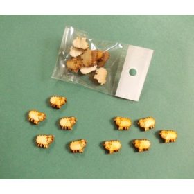 Kis bárány fafigura, fagomb 10 db