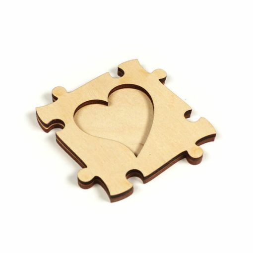Fa képkeret 6X6 cm - puzzle, hűtőmágnes, szív
