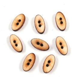 Ovális fagomb  2 lyukú ,  8 db 