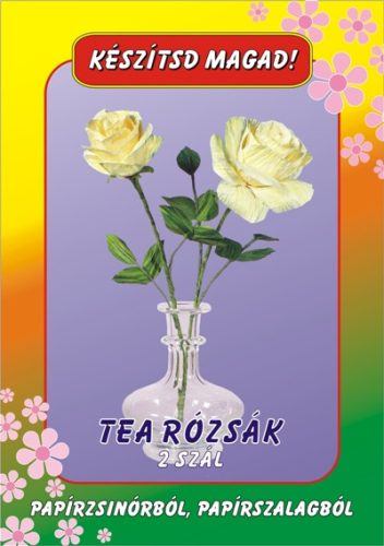 Rózsa papírszalagból és papírzsinórból