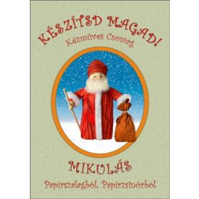 Mikulás,  papírzsinórból és papírszalagból     