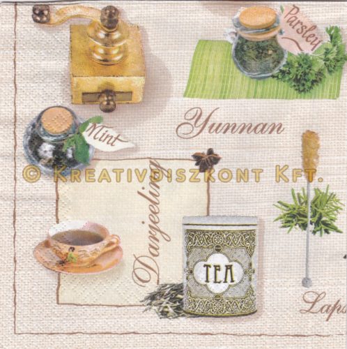 Szalvéta , Italok , Menta tea