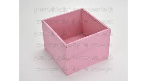 Fa dekorláda pink kocka 16x16x12 cm 2352P