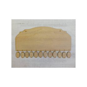 Fa naptár tábla + 12 db táblácska 15x35 cm