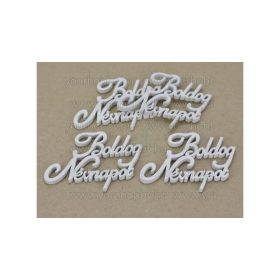 Fa "Boldog Névnapot" felirat fehér 8,5cm