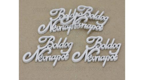 Fa "Boldog Névnapot" felirat fehér 8,5cm