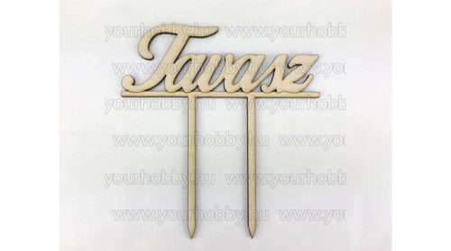 Fa beszúró natúr "Tavasz" felirat 12cm 5731