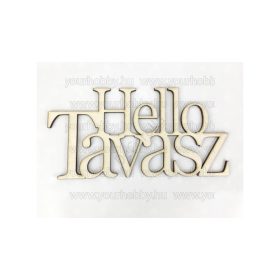   Fa "Hello Tavasz" felirat koszorúra natúr 10x20 cm