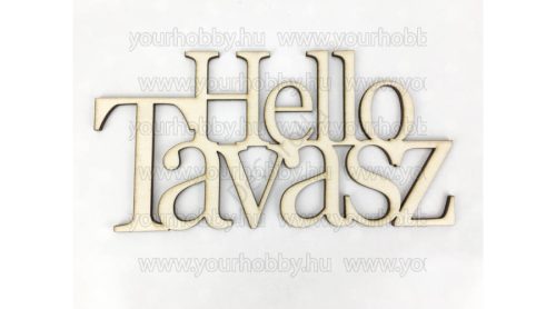Fa "Hello Tavasz" felirat koszorúra natúr 10x20 cm