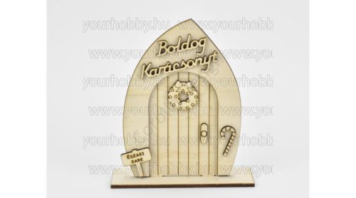 Fa Karácsonyi tündérajtó talpas natúr 5*12,5*14,5cm 6239