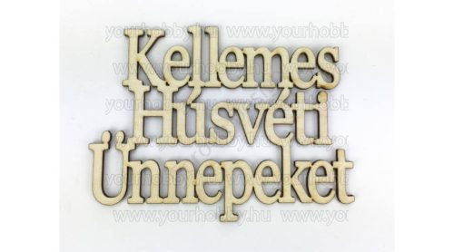 Fa "Kellemes Húsvéti Ünnepeket" felirat koszorúra natúr 11x14 cm