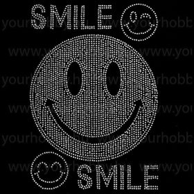 Vasalható strasszköves textil transzfer Smile A4