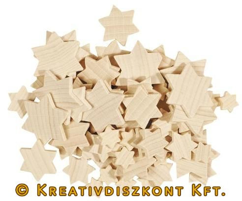 Fa figurák - natúr csillagok  70 db