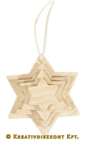 Fa figurák - natúr csillagok  70 db