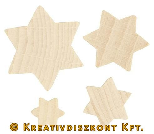 Fa figurák - natúr csillagok  70 db