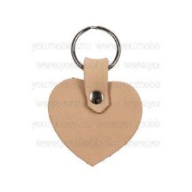 Bőr kulcstartó, szív alakú