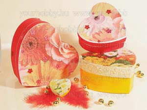 Ajándékdoboz készlet 12 db-os, fehér szív