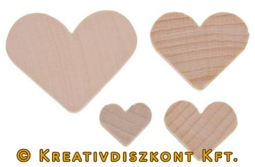 Fa figurák szív 70 db