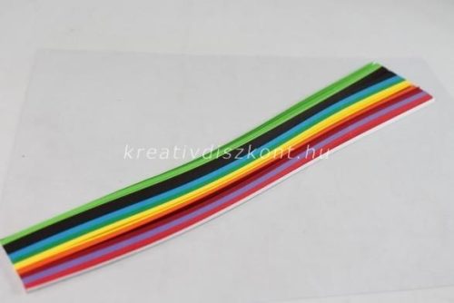 Quilling papírszett, élénk színek, 30 cm x 3 mm 300 db