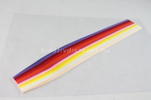 Quilling papírszett, nyári színek, 30 cm x 3 mm 300 db