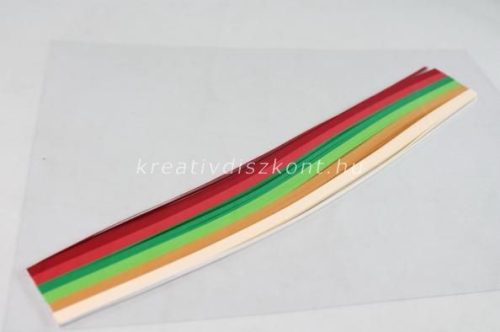 Quilling papírszett, karácsonyi színek, 30 cm x 3 mm 300 db