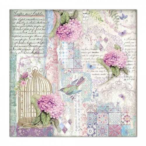 Stamperia kétoldalas papír 31,5x30 cm - Kalitka és madár SBB695